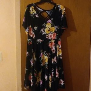 Torrid black floral dress